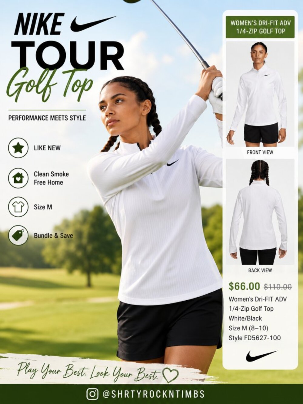 Women's Nike Tour Golf Top, Size M